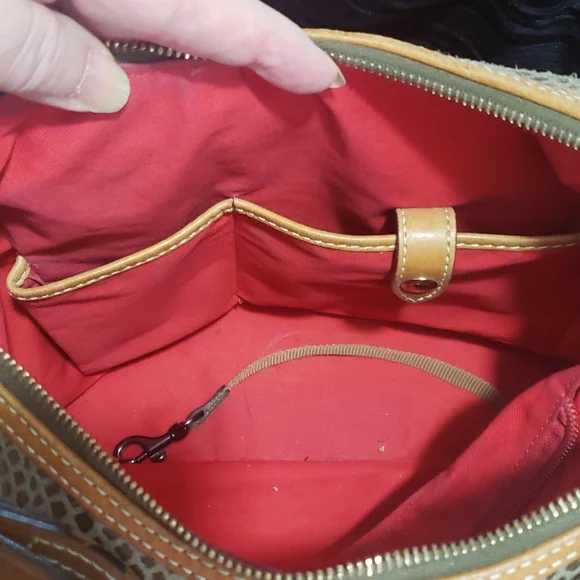 Dooney & Bourke Olive Green Snake Embossed Erica Large Shoulder Bag Purse - Picture 9 of 14